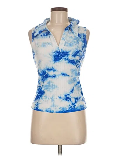 Pre-owned Year Of Ours Tank Top Blue Halter Neckline Tops