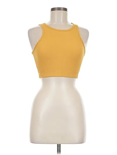 Pre-owned Year Of Ours Tank Top Yellow Halter Neckline Tops