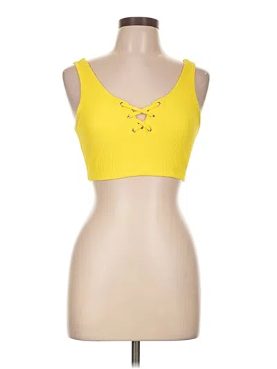 Pre-owned Year Of Ours Tank Top Yellow Strapless Neckline Tops