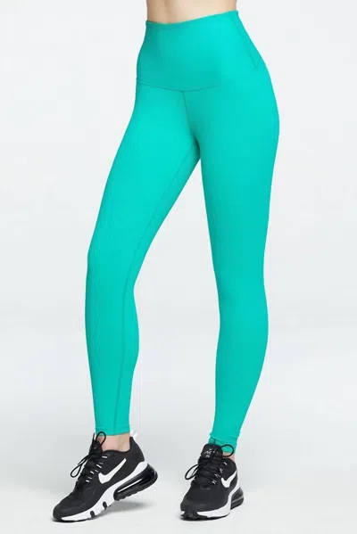 Year Of Ours The Ribbed High Leggings In Green In Blue