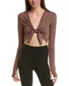 Year Of Ours Tie-front Top In Brown
