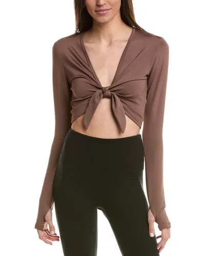 Year Of Ours Tie-front Top In Brown