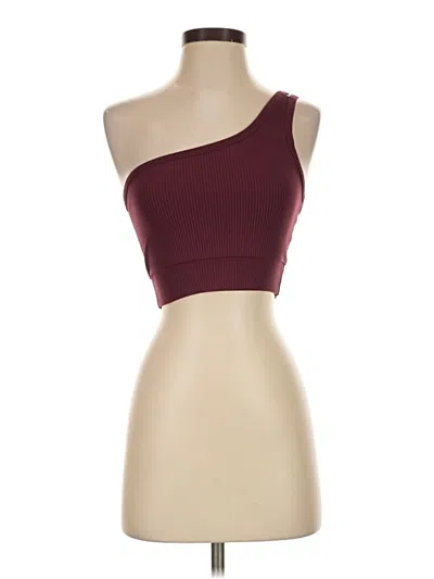 Pre-owned Year Of Ours Tube Top Burgundy One Shoulder Neckline Tops