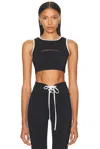 Year Of Ours Two Tone Black And White Cutout Sports Bra In Black