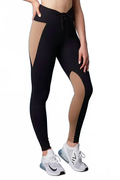Year Of Ours Two-tone Football Legging In Black/doe