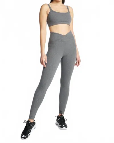 Year Of Ours Veronica Ribbed Legging In Heather Grey In Gray