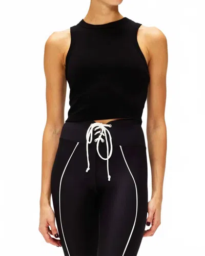 Year Of Ours Women's Racer Crop Tank Top In Black