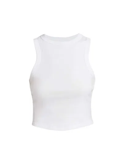 Year Of Ours Women's Racer Crop Tank Top In White