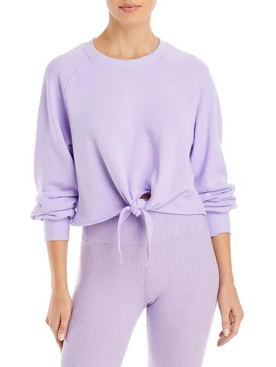 Year Of Ours Womens Front Tie Ribbed Trim Sweatshirt In Purple