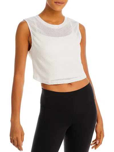 Year Of Ours Womens Mesh Muscle Crop Top In White