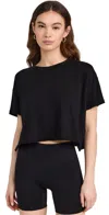 Year Of Ours Yos Cropped Tee Black In Black