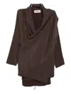 Yeareast Asymmetric Wrap Top In Brown
