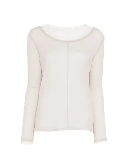 Yeareast Exposed-seam Layered T-shirt In Neutral