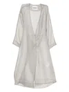 Yeareast Layered Silk Coat In Gray