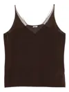 Yeareast V-neck Top In Brown