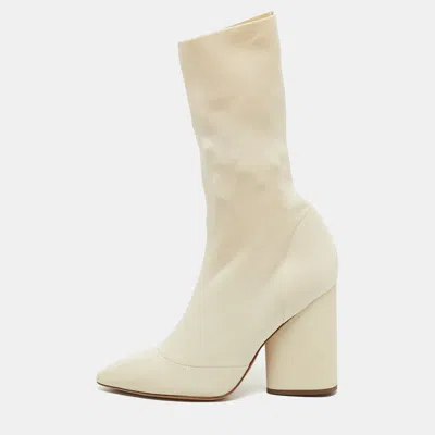 Yeezy Beige Knit Fabric Season 4 Sock Boots In White