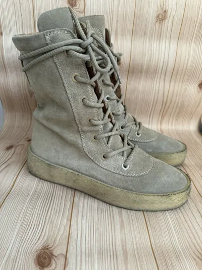 Pre-owned Yeezy Crepe Suede Boots In Sand