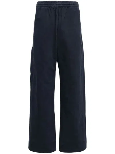 Yeezy Elasticated Cotton Track Pants In Blue
