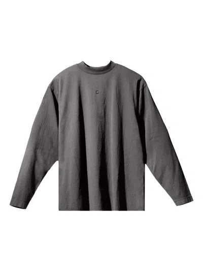 Yeezy Gap Engineered By Balenciaga Logo-detail Long-sleeved T-shirt In Gray