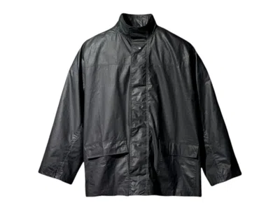 Pre-owned Yeezy Men's  Gap Engineered By Balenciaga Coated Cotton Light Parka In Jacket True Black