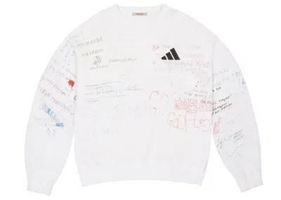 Pre-owned Yeezy Men's  Scribble Hand Drawn Crewneck Sweatshirt In Arctic