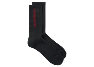 Pre-owned Yeezy Men's  Season 5 Calabasas Socks In Ink/oxblood In Burgundy