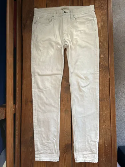 Pre-owned Yeezy Season 6 Five Pocket Tan Button Fly Denim Jeans In Beige