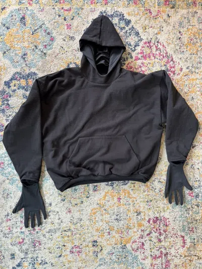 Pre-owned Yeezy Season “censori” Deprivation Gloved Hoodie Yzy Szn 2024 Era In Black