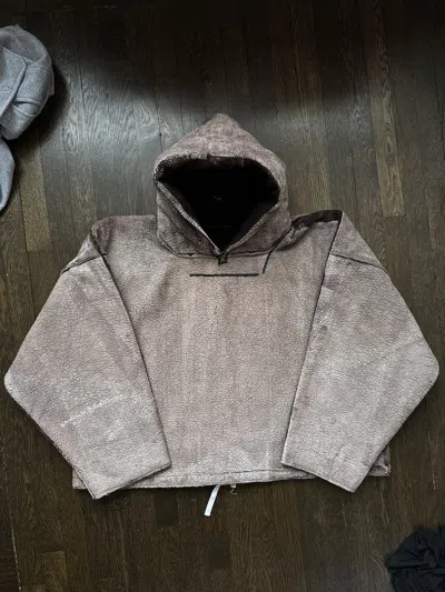 Pre-owned Yeezy Season Yeezy Sample Painted Fleece Hoodie - 1 Of 1 Sample In Brown
