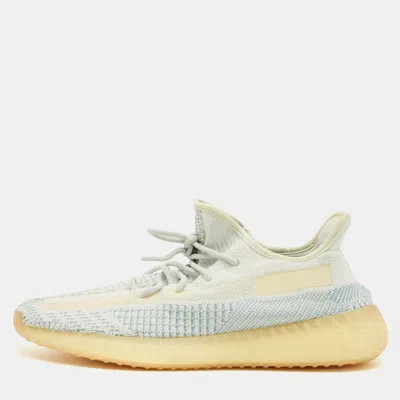 Pre-owned Yeezy X Adidas 350 V2 Size 46 White Knit Fabric Low Top Sneakers