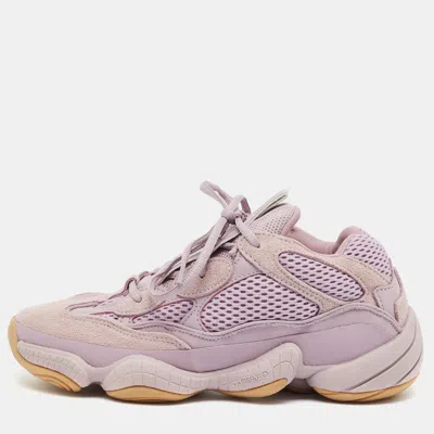 Pre-owned Yeezy X Adidas 500 Soft Vision Size 38 Purple Mesh And Suede Low Top Sneakers