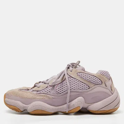 Pre-owned Yeezy X Adidas Adidas X Yeezy Purple Knit Fabric And Suede Boost Yeezy 500 Soft Vision Sneakers Size 38