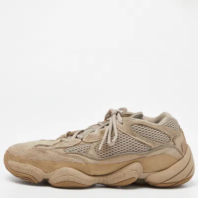 Pre-owned Yeezy X Adidas Beige Mesh And Suede 500 Taupe Light Sneakers Size 43 1/3