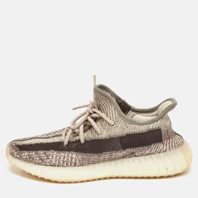 Pre-owned Yeezy X Adidas Beige/brown Knit Fabric Boost 350 V2 Zyon Sneakers Size 40