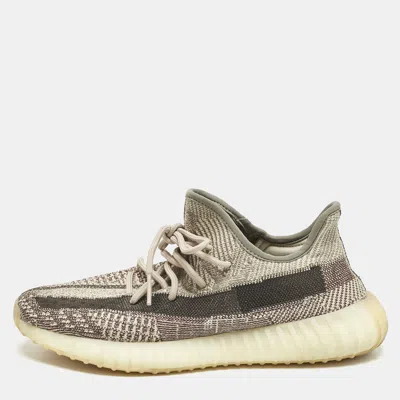 Pre-owned Yeezy X Adidas Beige/brown Knit Fabric Boost 350 V2 Zyon Sneakers Size 43 1/3 In Sand