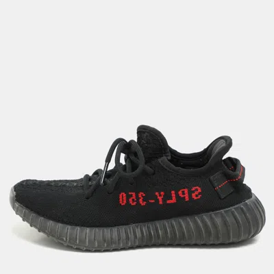 Pre-owned Yeezy X Adidas Black Fabric Boost 350 V2 Slate Core Sneakers Size 37 1/3