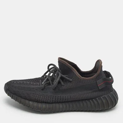 Pre-owned Yeezy X Adidas Black Knit Fabric Boost 350 V2 Black (non-reflective) Sneakers Size 43 1/3