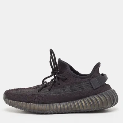Pre-owned Yeezy X Adidas Black Knit Fabric Boost 350 V2 Black Sneakers Size 41 1/3