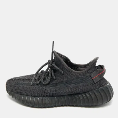 Pre-owned Yeezy X Adidas Black Knit Fabric Boost 350 V2 "cinder" Low Top Sneakers Size 38 2/3