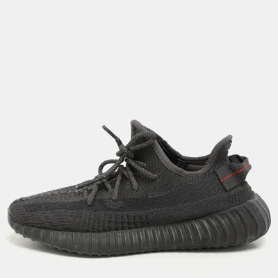 Pre-owned Yeezy X Adidas Black Knit Fabric Boost 350 V2 "cinder" Low Top Sneakers Size 40