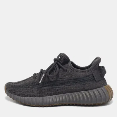Pre-owned Yeezy X Adidas Black Knit Fabric Boost 350 V2 Cinder Sneakers Size 36 2/3