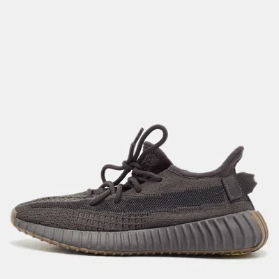 Pre-owned Yeezy X Adidas Black Knit Fabric Boost 350 V2 Cinder Sneakers Size 38