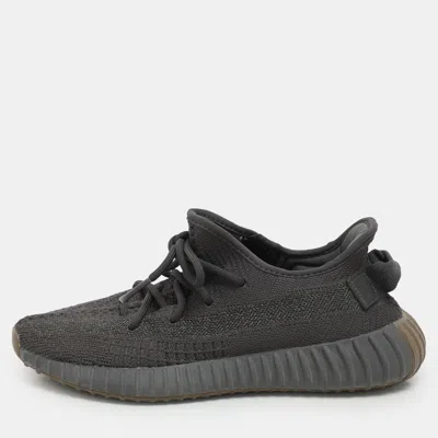 Pre-owned Yeezy X Adidas Black Knit Fabric Boost 350 V2 Cinder Sneakers Size 40