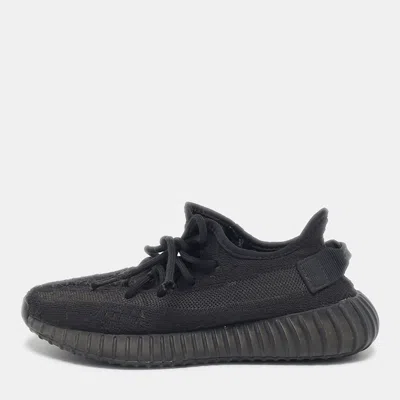 Pre-owned Yeezy X Adidas Black Knit Fabric Boost 350 V2 Onyx Sneakers Size 36 2/3