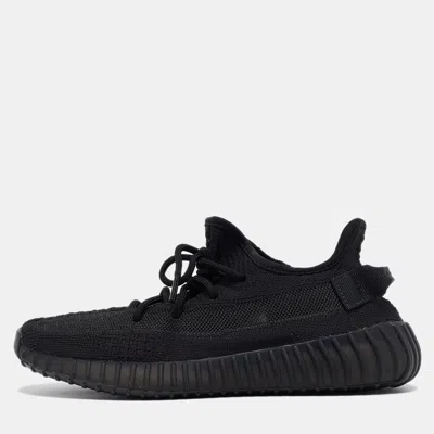 Pre-owned Yeezy X Adidas Black Knit Fabric Boost 350 V2 Onyx Sneakers Size 40 2/3