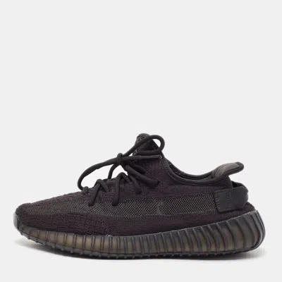 Pre-owned Yeezy X Adidas Black Knit Fabric Boost 350 V2 Onyx Sneakers Size 41 1/3