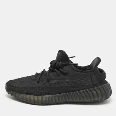 Pre-owned Yeezy X Adidas Black Knit Fabric Boost 350 V2 Onyx Sneakers Size 41 1/3