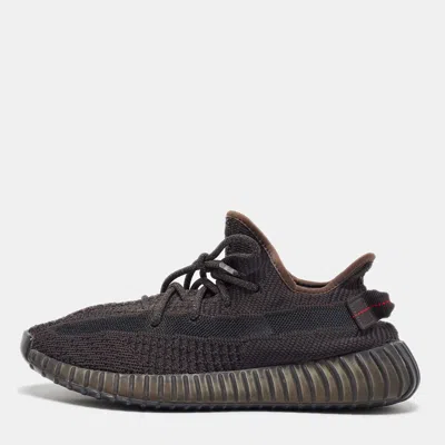 Pre-owned Yeezy X Adidas Black Knit Fabric Boost 350 V2 Sneakers Size 40 2/3