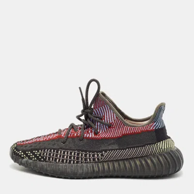 Pre-owned Yeezy X Adidas Black Knit Fabric Boost 350 V2 Yecheil Reflective Sneakers 43 1/3