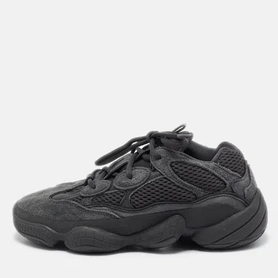Pre-owned Yeezy X Adidas Black Mesh And Suede 500 Utility Black Sneakers Size 38 2/3